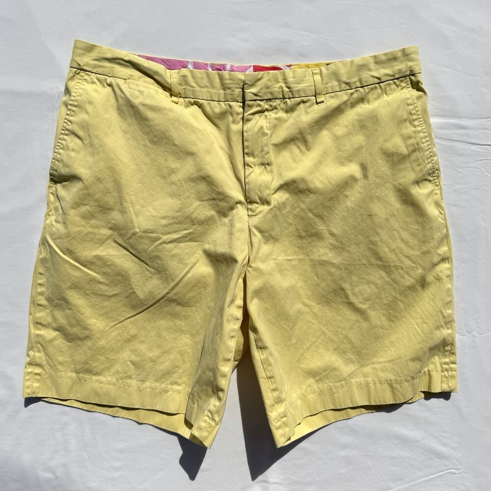 Lilly Pulitzer Via Palm Beach Mizner Chino Shorts Men’s 36 Yellow